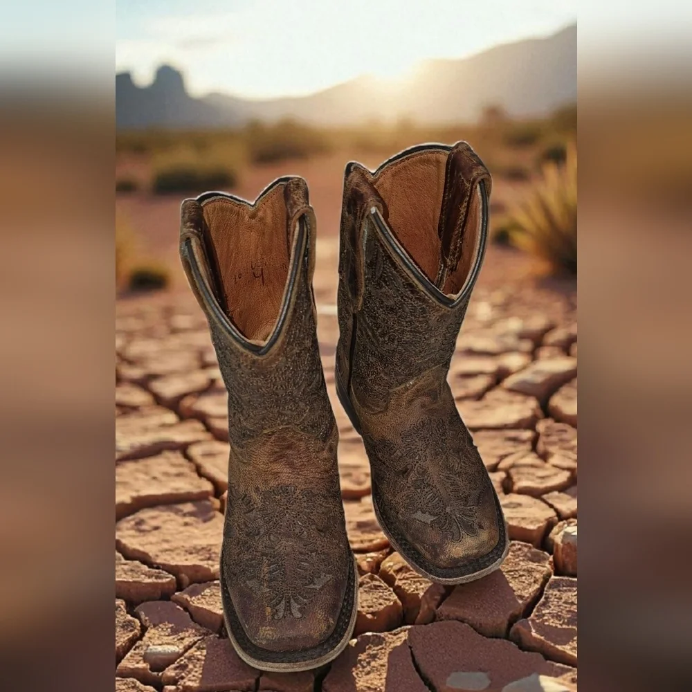 Texas Country Kids Western Cowboy Boots - Brown